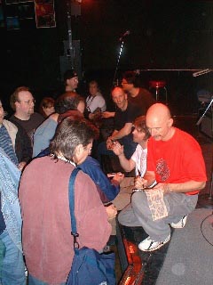 Tony and the guys, signing CD's