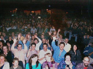 An ecstatic crowd goes wild in the Boulder Theatre!
