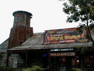 The House of Blues has the outside looks of a run down farm house of some kind, but is quite nice inside!