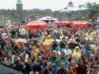A nice pic of the crowd and scenery of Youville Square.