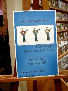A wonderful sign announcing the Trio's presence greets them!
