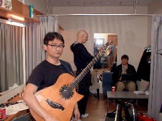 Tony, Hideyo, and Bert get ready for the show, whilst Steve Ozark deals with the business end!