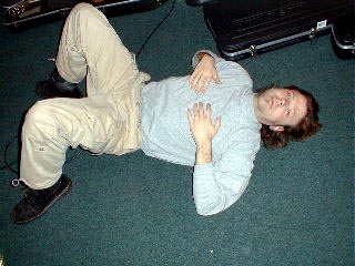 Paul takes a break on the floor